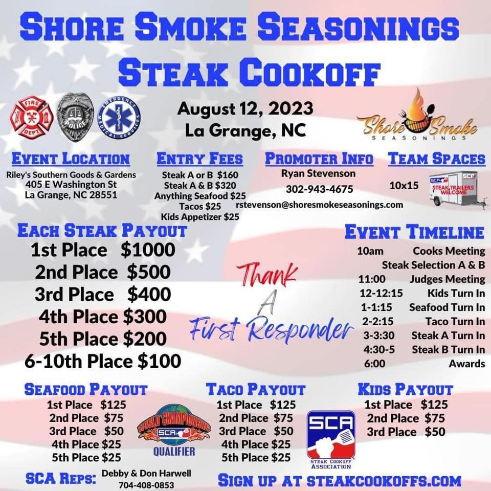 Shore Smoke Seasonings SCA Steak Cookoff- JUDGES CLASS