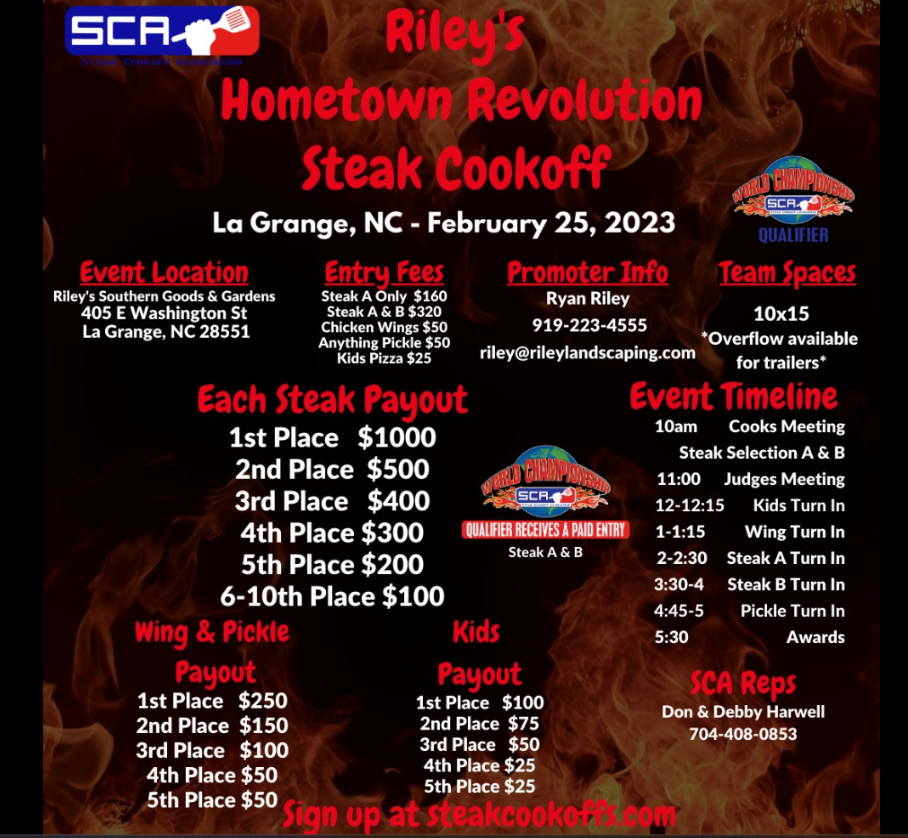 Riley’s Hometown Revolution Steak Cookoff